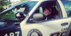 Policeman sleeping on the job