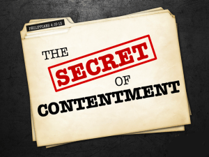 secret of contentment