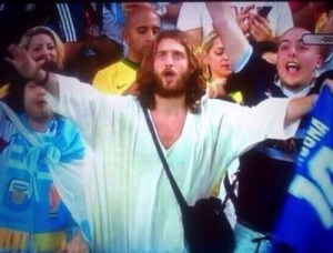 Jesus cheering us on
