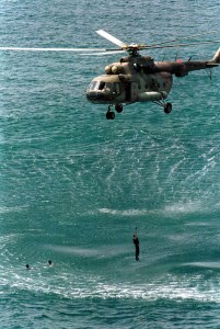 Exercise "Taming the Dragon - Dalmatia 2002" in Croatia - Search and Rescue operation using a MI8 helicopter