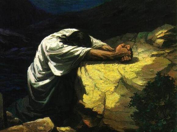 Jesus praying in the garden
