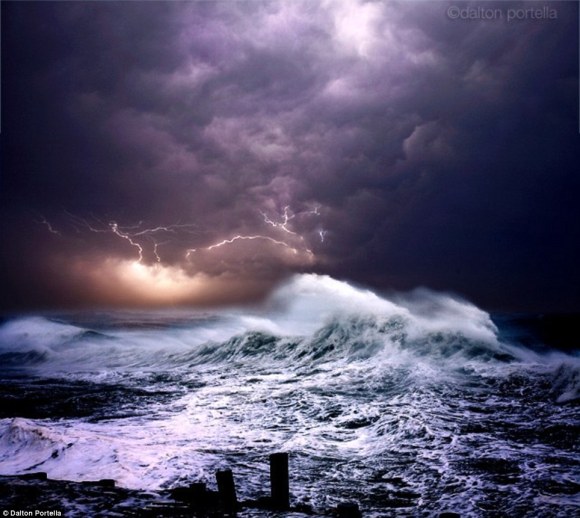 Lightening storm over the Ocean Psalm 29